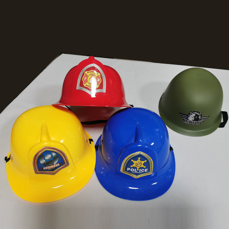 跨境消防帽工程师帽子军事头盔儿童幼儿园角色扮演服饰道具