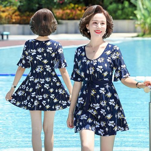 Mom's Style Women's 2024 New Conservative Slimming Stomach Covering Mature Plus Size Separate Fashion Vacation Swimwear
