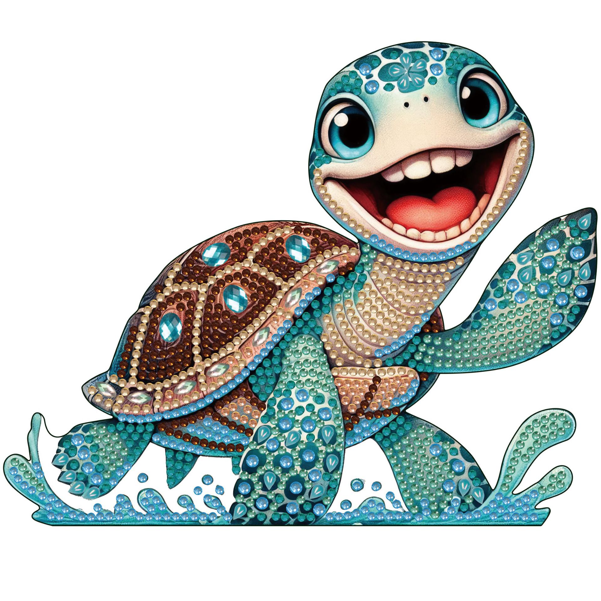 Diamante de bricolaje hecho a mano transfronterizo dibujo punto diamante 5D placa de yeso tridimensional adorno de juguete dinosaurio dibujos animados pintura infantil