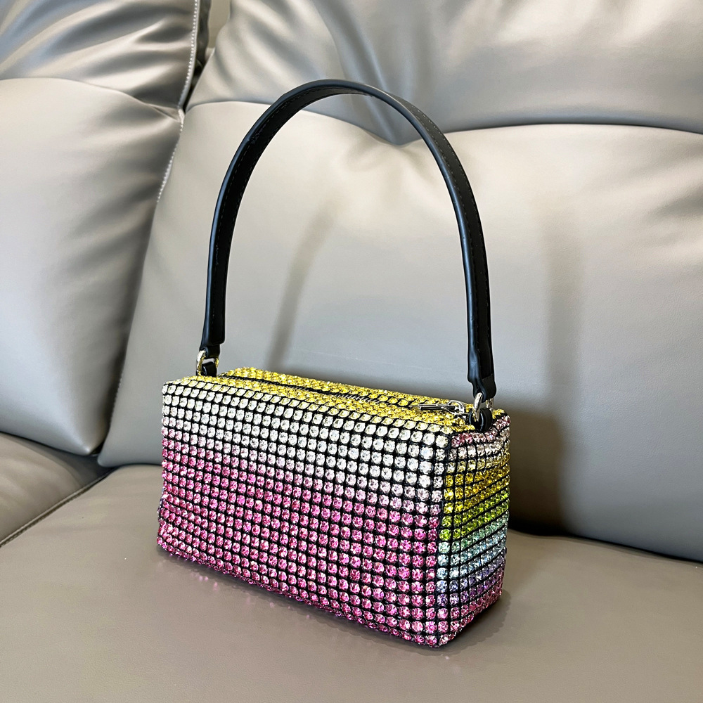 Borsa da donna transfrontaliera piena di diamanti borsa a tracolla borsa a tracolla con strass lucidi borsa da donna fatta a mano borsa da donna con diamanti_voghion.com