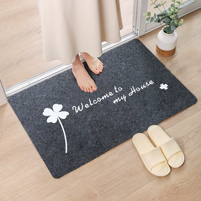 Avtomobil döşəmə paspasları: and Stain-Resistant Non-Slip Mat, Bathroom - printed-gray-clover-white-40cm60cm