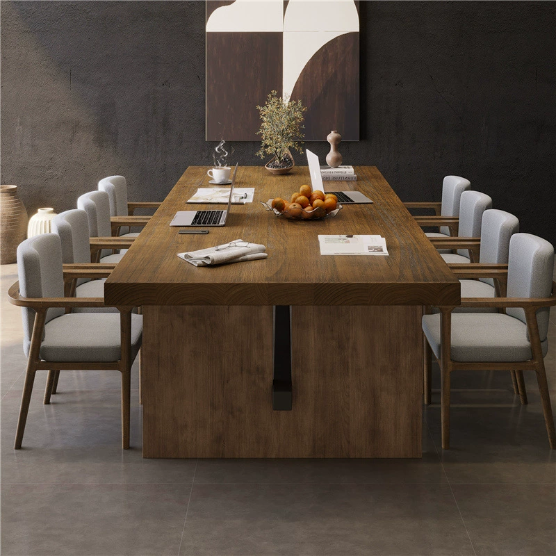 Американский промышленный стиль конференц-стол из массива дерева