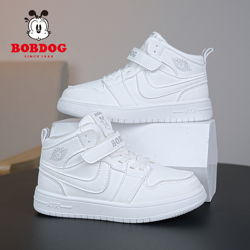 Babou Bean AJ zapatos deportivos para niñas otoño y invierno zapatos 2024 niños nuevos zapatos de skate para niños de alto nivel de cuero para niñas