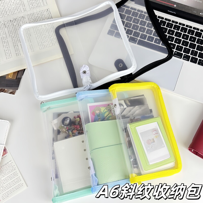 A6 Twill Transparent Storage Bag Cut Film Sticker Storage Bag Hand Account Material ins Storage This Large Capacity Classification Bag A6 Twill Transparent Storage Bag Cut Film Sticker Storage Bag Hand Account Material ins Storage This Large Capacity Classification Bag
