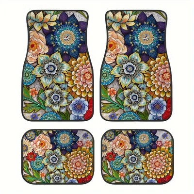 Avtomobil döşəmə paspasları — Dirt-Resistant, Wear-Resistant, Anti-Scratch Mats - x-car-floor-mat-31-3344cm-crystal-velvet-dot-plastic-bottom-two-piece-pack