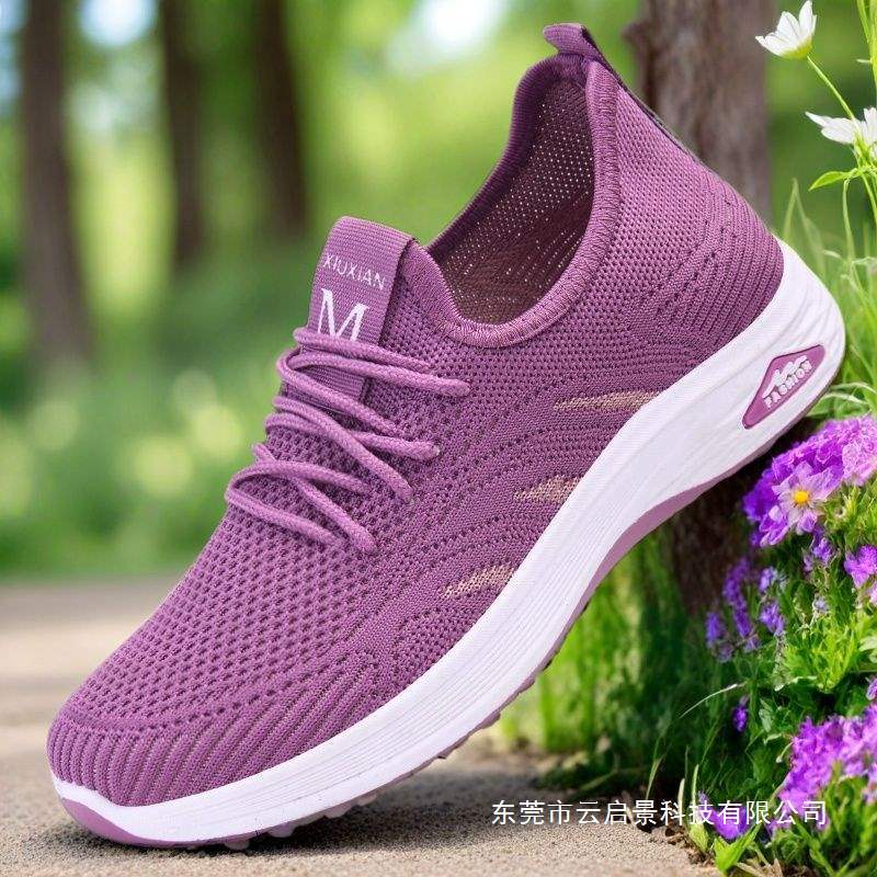Spring Breathable Fly-Knit Women's Shoes for Mothers, Lightweight Slip-On Shoes for Walking and Dancing, Suitable for Middle-Aged and Elderly, Easy to Put On, Lightweight and Comfortable for Seniors Spring Breathable Fly-Knit Women's Shoes for Mothers, Lightweight Slip-On Shoes for Walking and Dancing, Suitable for Middle-Aged and Elderly, Easy to Put On, Lightweight and Comfortable for Seniors