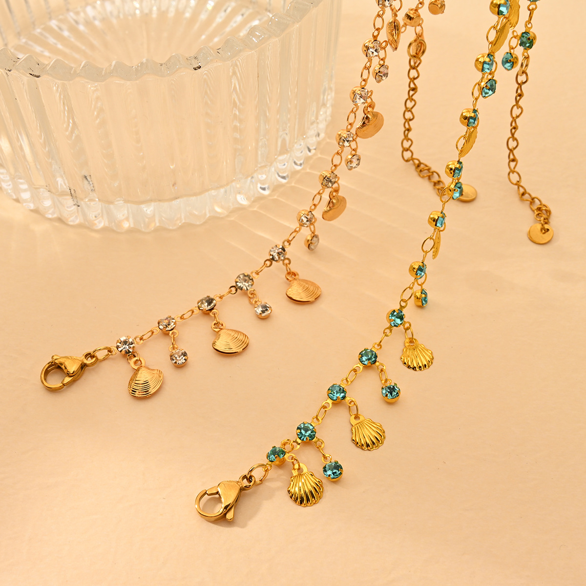 Copper Material Geometric Pattern Wholesale Jewelry Basic Simple Style Geometric Copper 18K Gold Plated Anklet