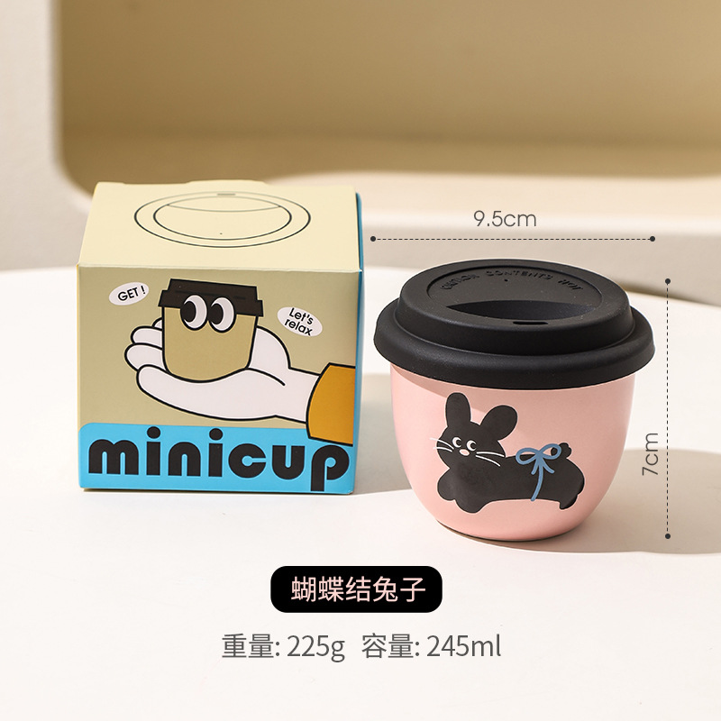Taza de café con tapa de oficina pequeña taza doméstica de cerámica ins taza casual para dar a las chicas tazas lindas