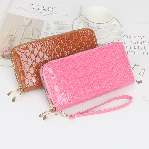 New style women's long wallet casual double zipper women's wallet mobile phone bag clutch bag coin purse large capacity card holder