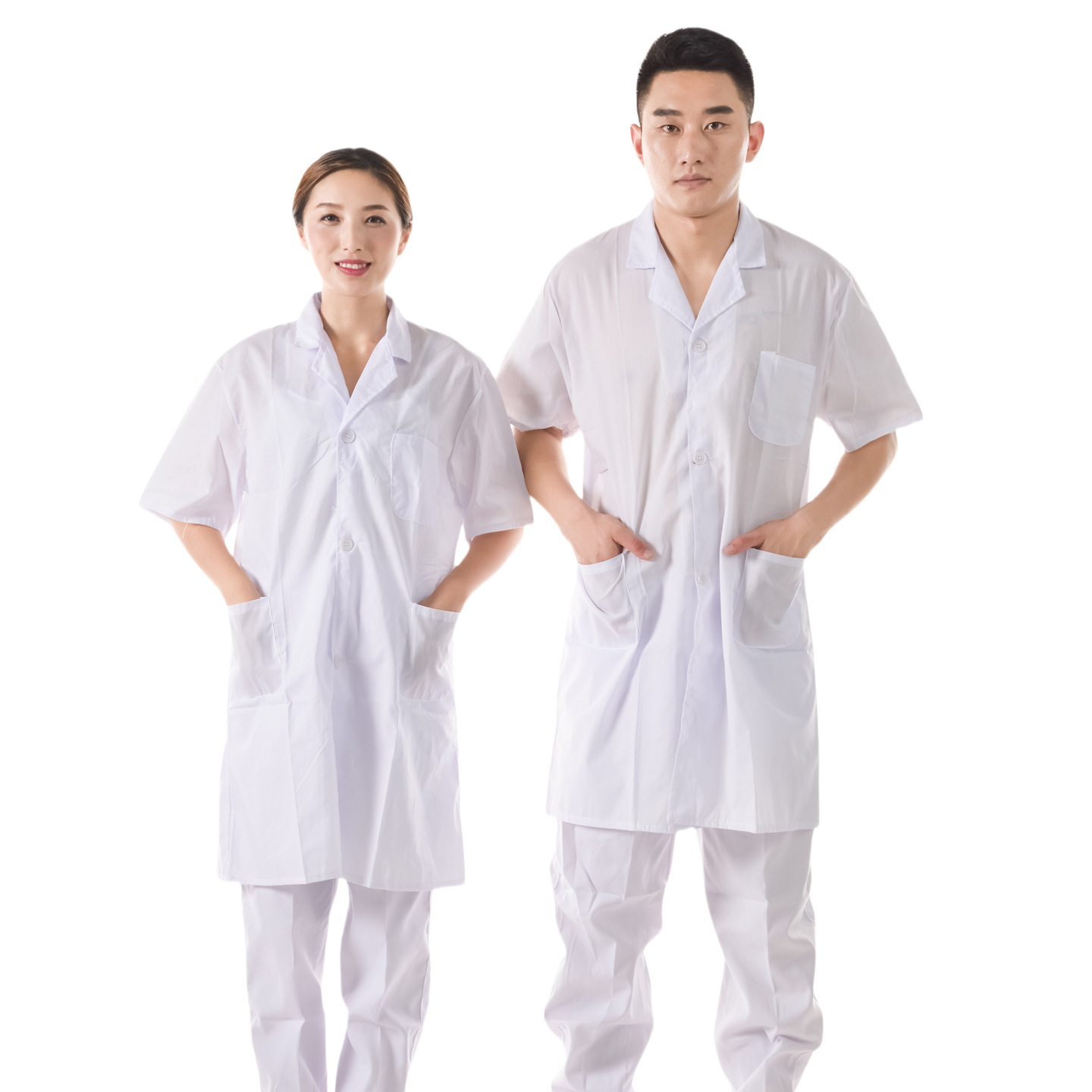 เสื้อคลุมสีขาวแขนสั้น [บางพิเศษ] รุ่น 110 / S/160 น้ำหนัก 45-50kg