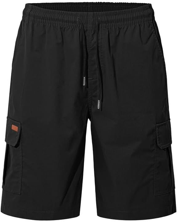 Mens Loose Fit Casual Summer Shorts Solid Colour Five Point Pants_voghion.com