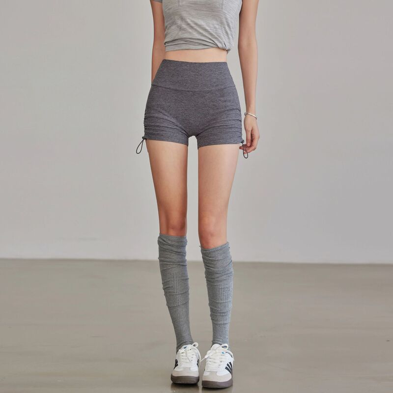 Thin Sports Shorts for Women, High-Waisted, Butt-Lifting, Running, Fitness, Three-Quarter Length, Breathable, Quick-Dry, Drawstring Yoga Pants, Cycling Shorts