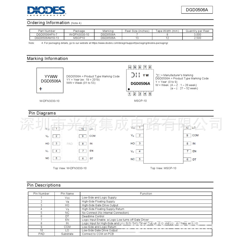 DGD0506AM10-13 Gate Drive IC original electronic components semiconductor chip new spot single
