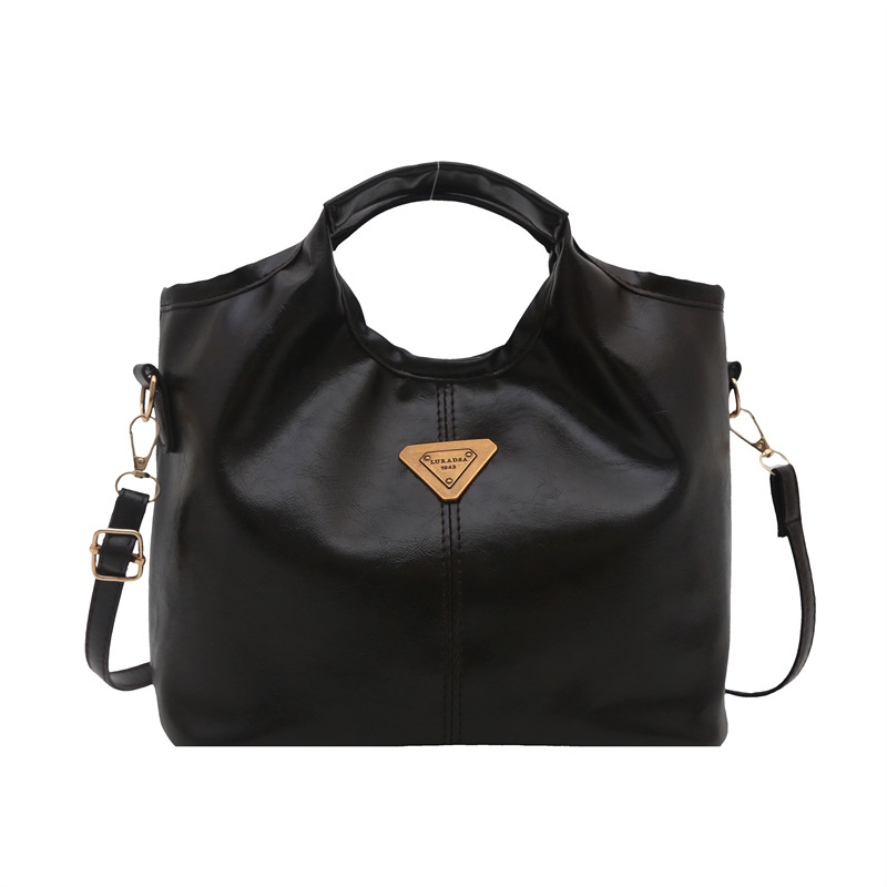 Bolso de mano retrógrado nicho mujer 2025 nuevo estilo de piel de cera de aceite para viajar bolso de hombro de gran capacidad relajado mochila