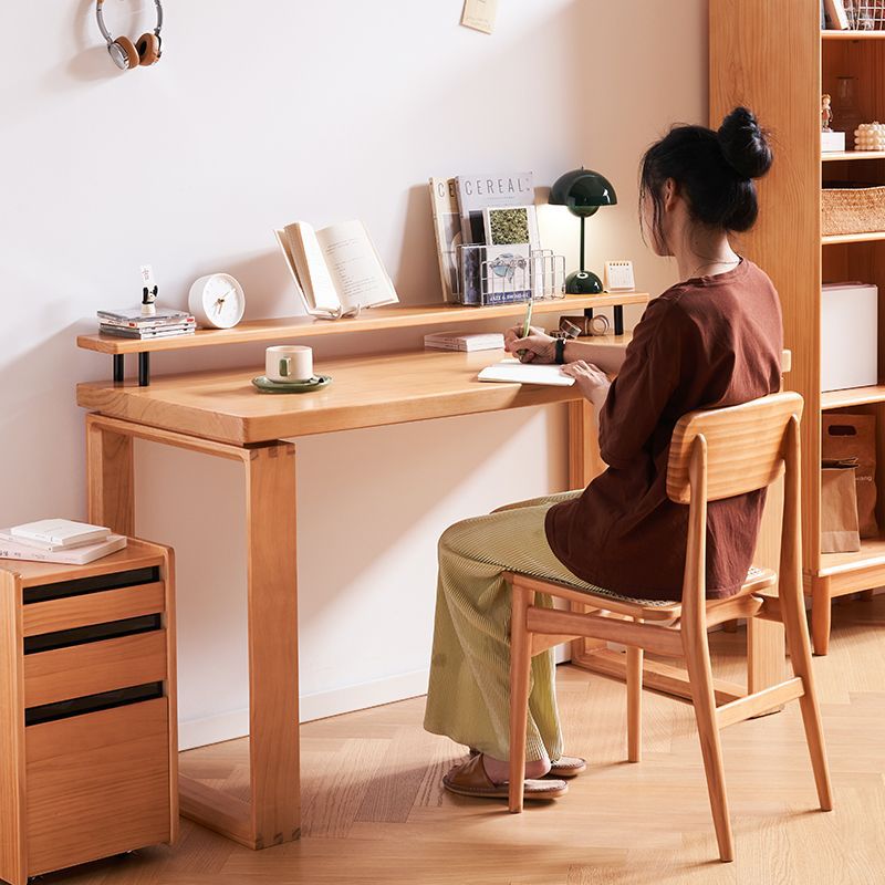 Study Desk for Middle and High School Students, Made of Solid Walnut Wood, Chinese Style Single-Row Workstation