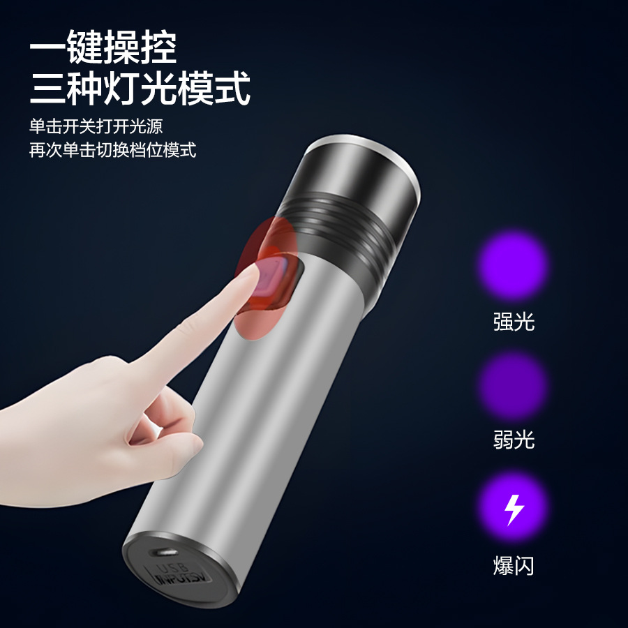 Luz violeta cargada zoom 395nm luz violeta detección de fluorescente de gatos Wood 's 365nm linterna ultravioleta