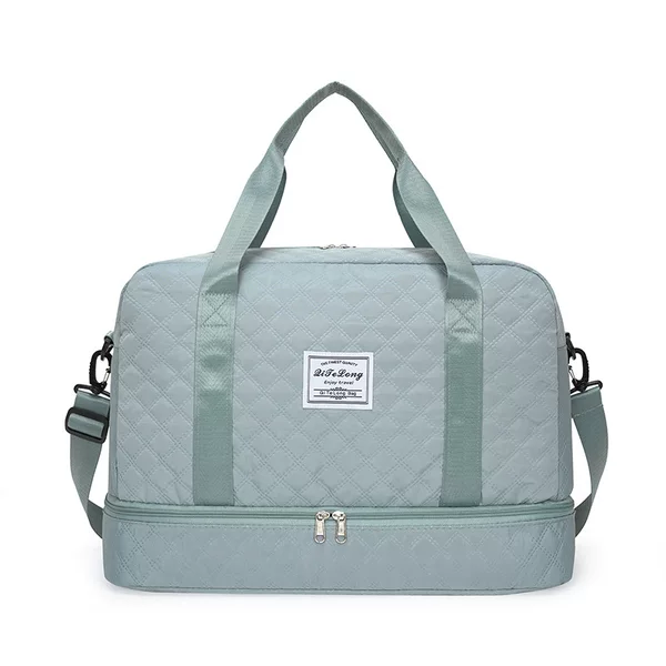 Chanel Style Rhombic Travel Bag Fashionable Short Distance Portable Large Capacity Sleeve Rod Storage Bag Leisure Yoga Fitness Bag