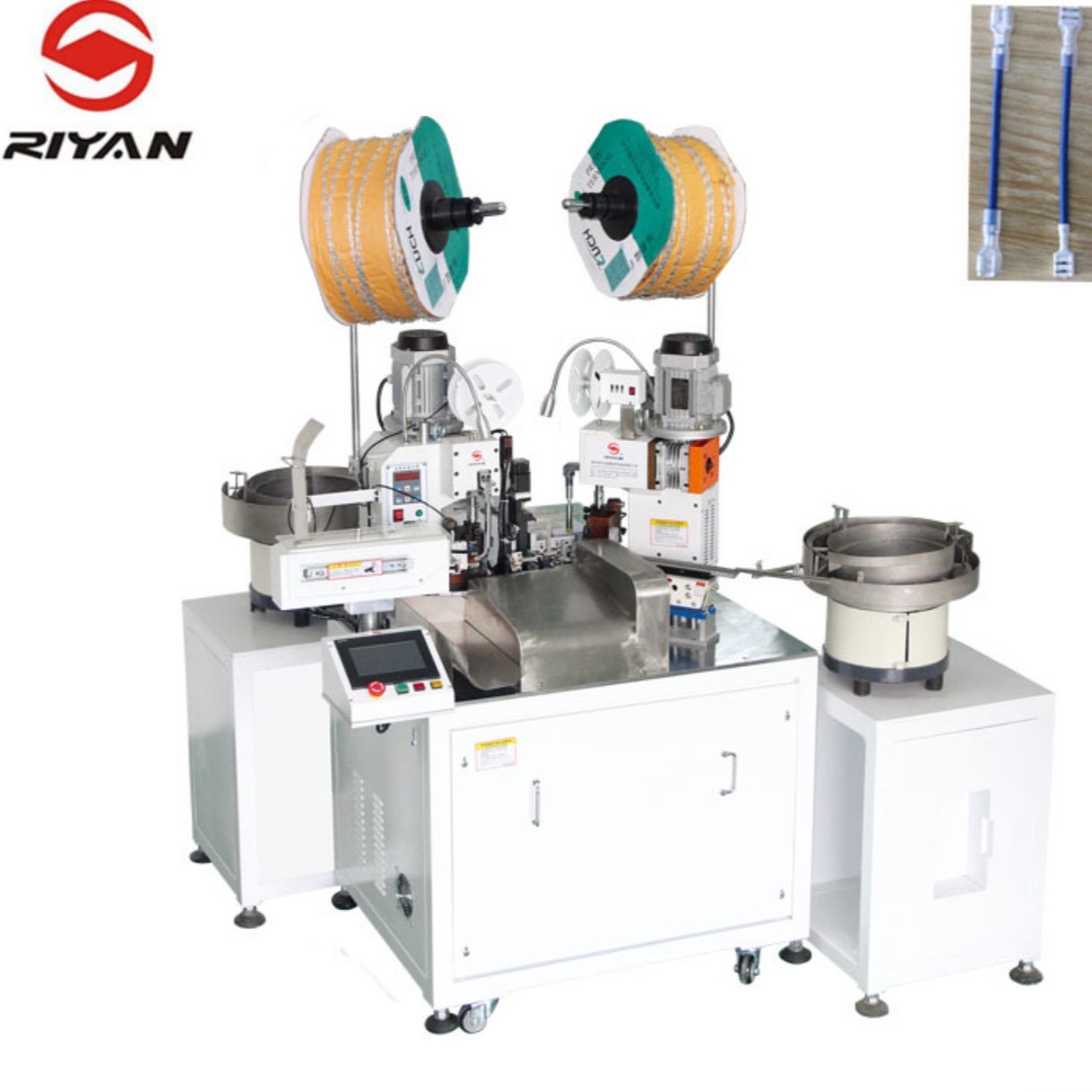 自动穿护套打端子机家电线束用穿软打插簧端子一体全自动导线