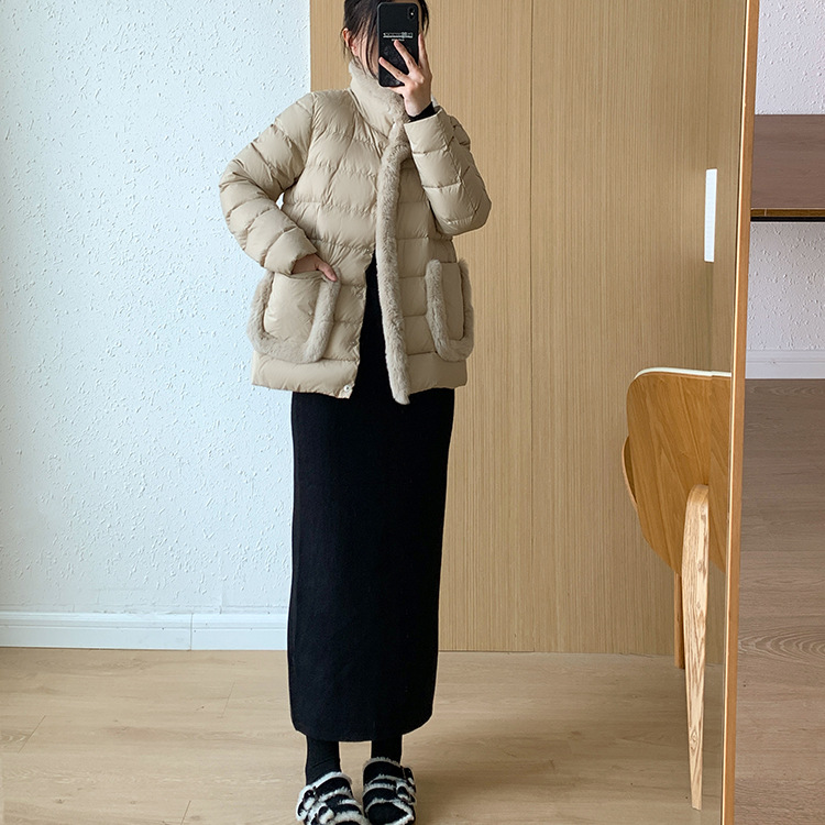 Women's Clothing Seto fur splicing short high end down jacket for women light and thin style atmospheric and elegant new Chinese style new winter_ipsvogv.com