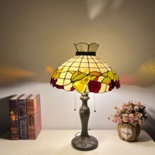 杨凤蒂凡尼卧室书房温馨暖光装饰欧式高端灯家居台灯彩色玻璃台灯