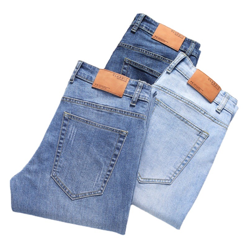 Pantalones vaqueros de los hombres Primavera y cuatro estaciones moda Slim straight stretch coreano casual boutique