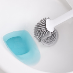 Foreign Trade Creative Detachable Handle Multi-functional Toilet Brush with No-Dead-Angle TPR Soft Rubber Toilet Cleaning Brush with Base Set