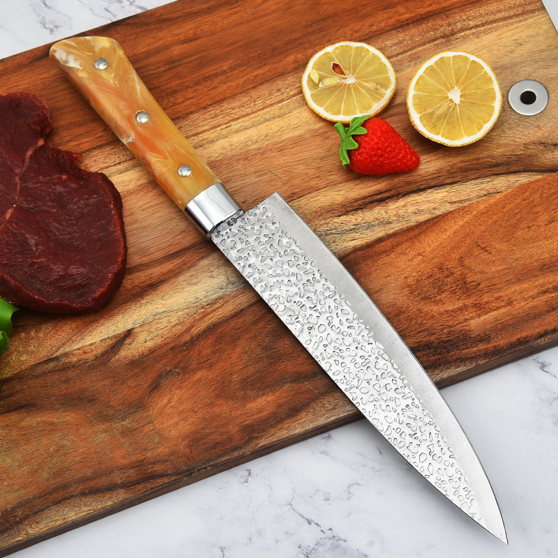 Cuchillo de cocina doméstica con forma de flores de siete piezas cuchillo acrílico cuchillo de cocina regalo conjunto de cuchillos