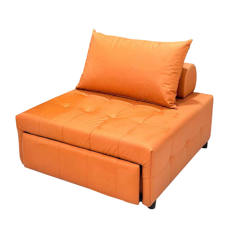 批发小户型客厅推拉沙发床 两用可伸缩奶油风布艺单人双人沙发床