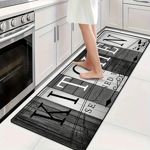 TEMU American-style long kitchen mat household anti-slip oil-absorbent set easy to clean front door mat