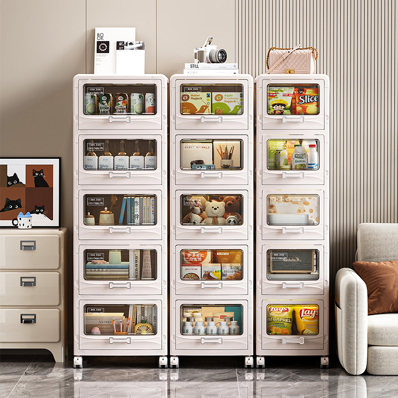 Gabinete de almacenamiento móvil plegable multicapa para juguetes, ropa y bocadillos, gabinete de almacenamiento tipo cajón plegable