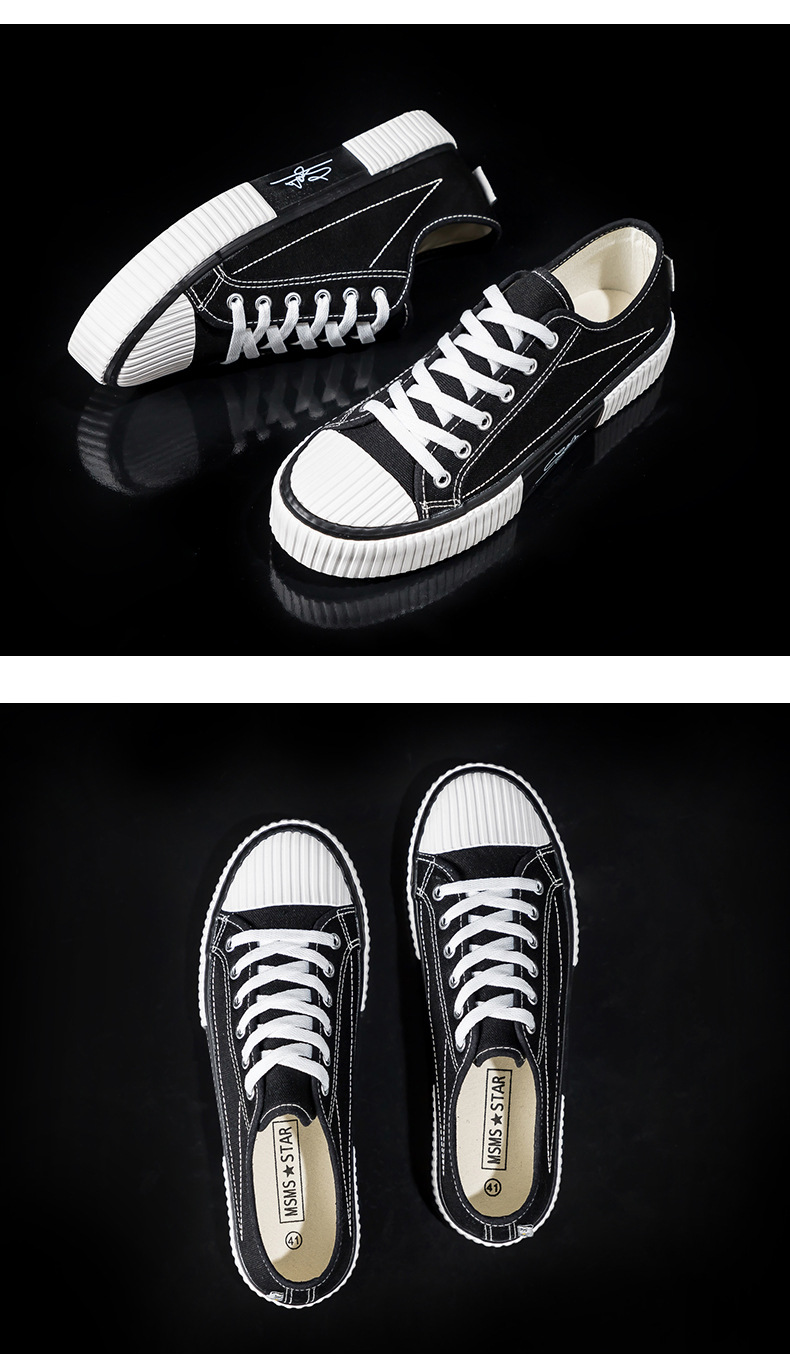 Canvas men's biscuit shoes, 2024 autumn new Korean version versatile Harajuku ulzzang breathable student ins board shoes_voghion.com