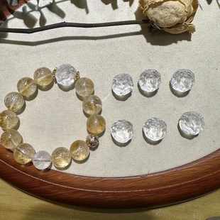 Shangshangqian jewelry natural white crystal with ball bing fox ball left and right through hole ice through accessories manufacturers wholesale
