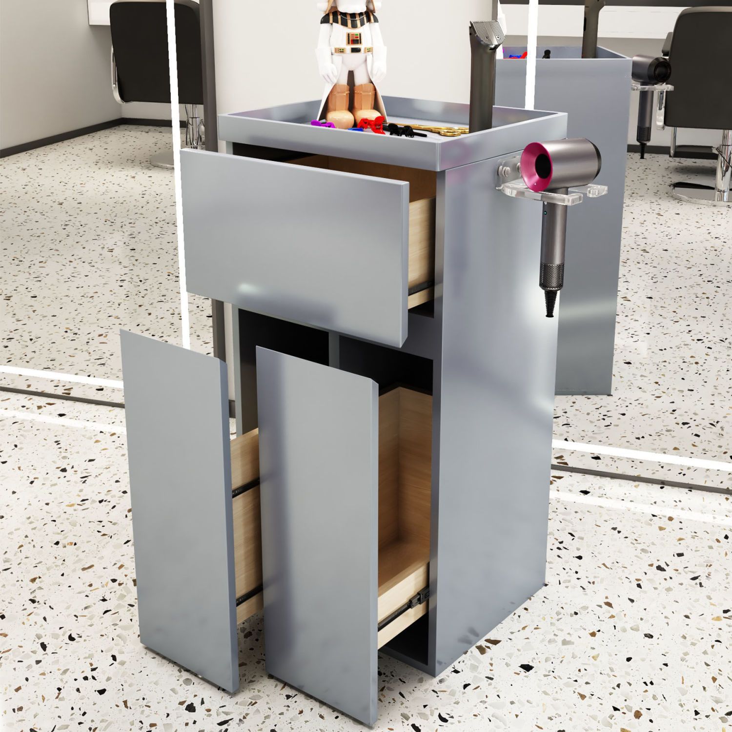 Gabinete de herramientas de peluquería especial almacenamiento armario de almacenamiento con cajón Gabinete de herramientas de peluquería red Gabinete de herramientas multicapa