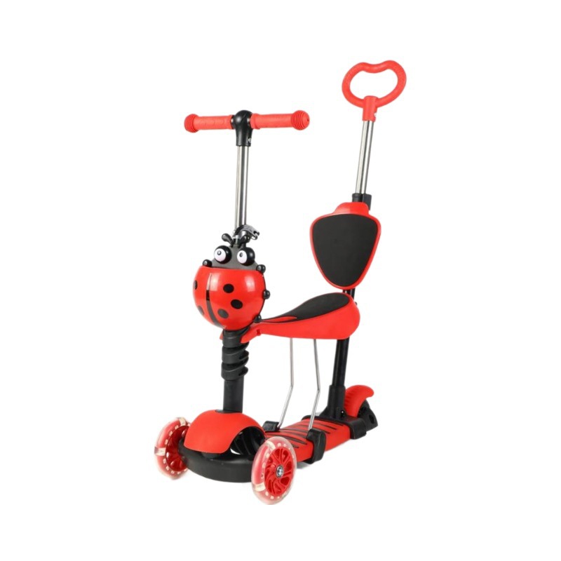 Niños transfronterizos 3 - 6 - 81 con varilla de empuje con respaldo 5 en 1 puede sentarse y deslizarse en la fábrica de scooter