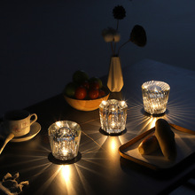 水晶氛围灯充电LED道具摆件路引露营酒吧咖啡厅装饰轻奢床头台灯