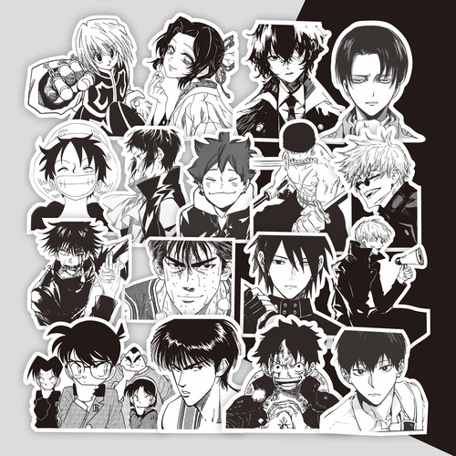 Japanese manga notebook stickers: Spell Kailash: Naruto One Piece Volleyball Shounen Demon Slayer: Kimetsu no Yaiba peripheral anime stickers black and white