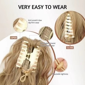 Syntetisk lockig hästsvans förlängning med clip naturlig_voghion.com