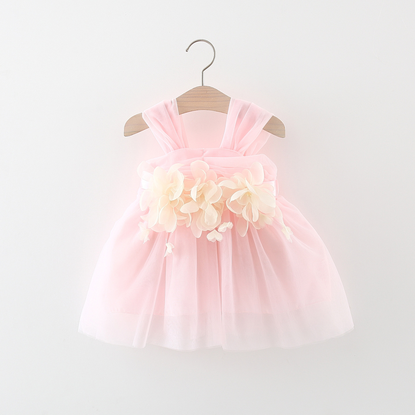 Princess Solid Color Cotton Girls Dresses display picture 3