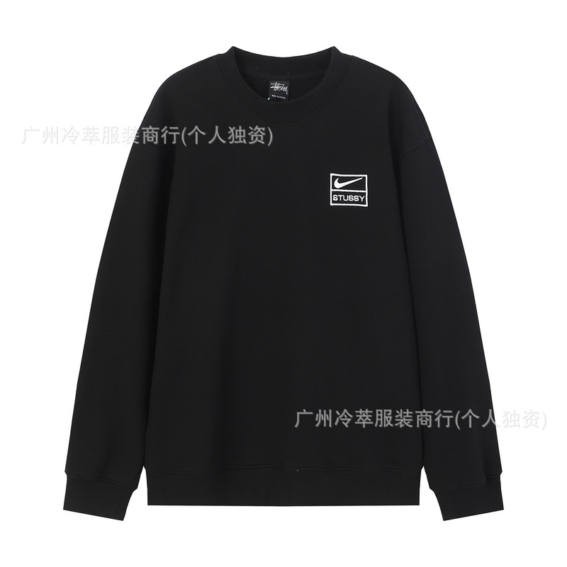 24现货跨境欧美外贸S字母联名系列刺绣宽松简约加绒套装代发|undefined