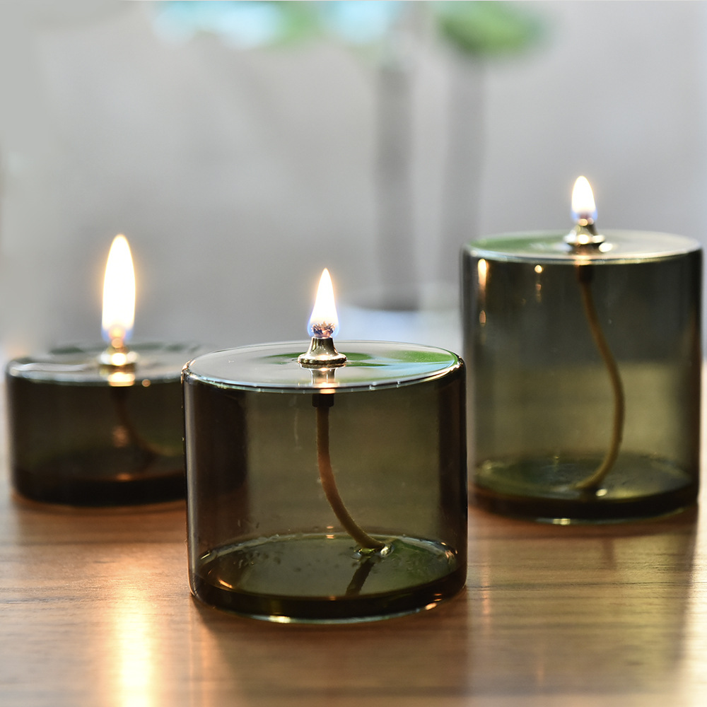 Creativo candelabro de vidrio de color artesanal lámpara de aceite decoración europea adornos para el hogar al por mayor fábrica directa