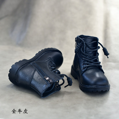 Genuine leather first layer cowhide Korean style Martin boots girls short boots winter boys cotton boots children's shoes leather boots 