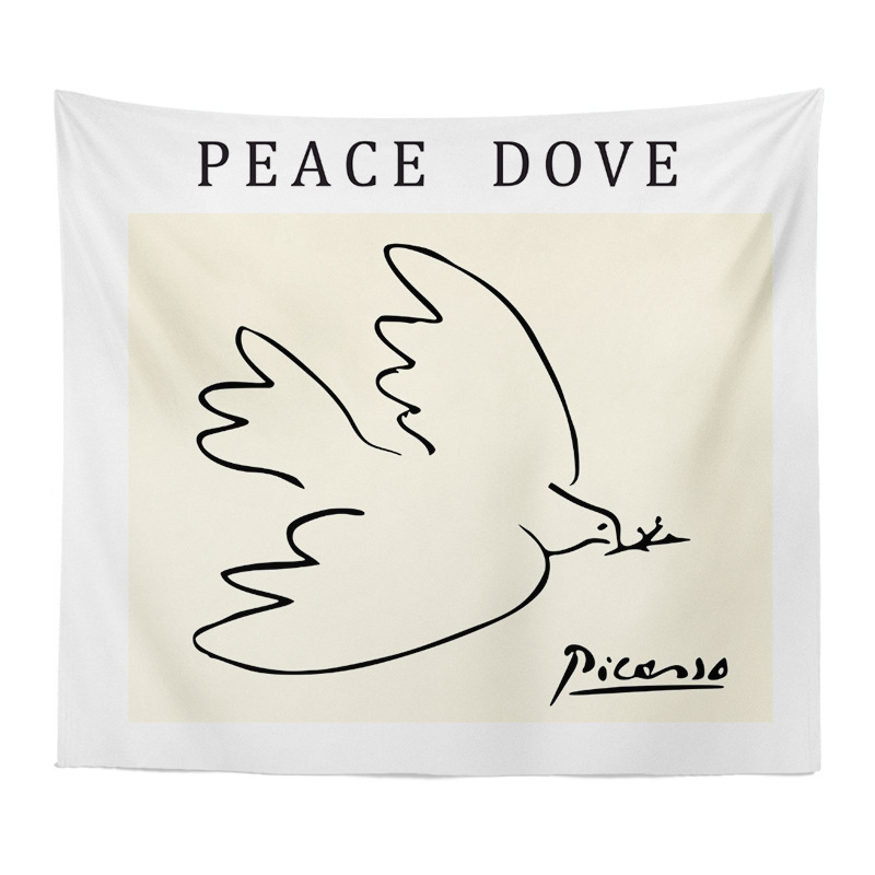 Exportación Comercio exterior Piel de camarones Amazon Fondo tela nórdico paisaje abstracto pintura dormitorio decoración colgante tela entrega de una sola pieza