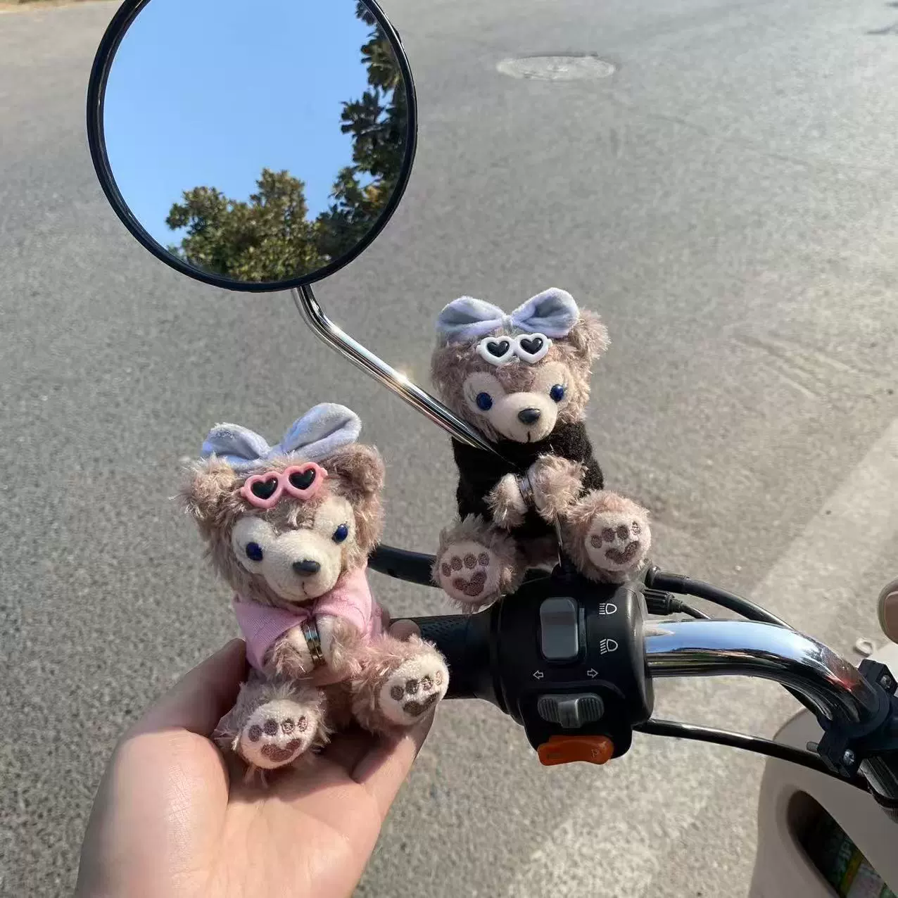 Электрический автомобиль декоративные гаджеты мультфильм милый аккумуляторная батарея мотоцикл зеркало заднего вида