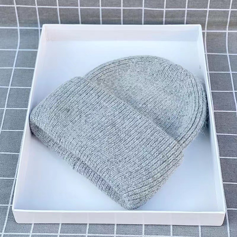 Piel de conejo engrosada sombrero de lana para las mujeres de moda Corea del Sur ins moda Otoño e Invierno japonés frío sombrero cálido Jersey rizado sombrero de punto