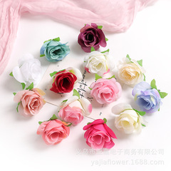 模擬バラの頭の花のつぼみ、造花、DIY 手作りガーランド、ヘアピンアクセサリー、自家製材料、家の装飾、シルクフラワー