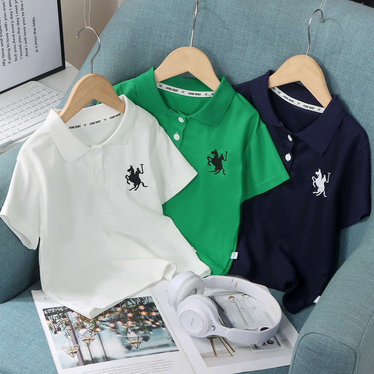 Футболка с короткими рукавами для мальчиков Летняя тонкая рубашка Поло для детей летняя рубашка с половиной рукава