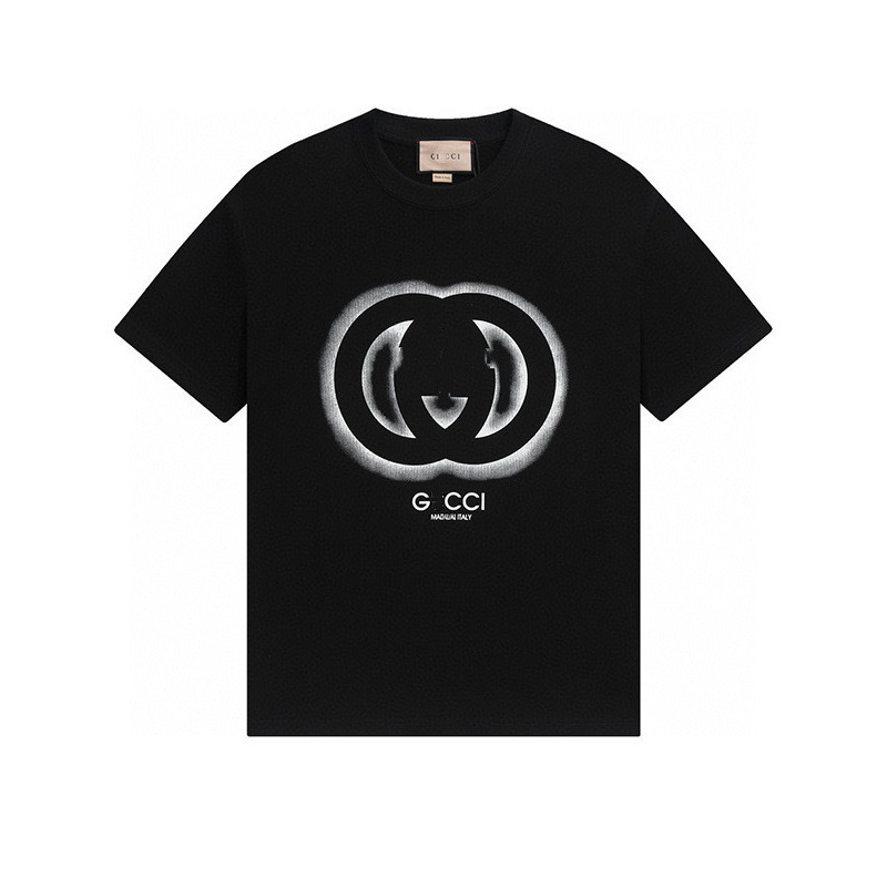 Gu 25Ss New Colorful Double g Graffiti Letter Print Short-Sleeve T-Shirt Couple Style Versatile Direct Cross-Border Supply Gu 25Ss New Colorful Double g Graffiti Letter Print Short-Sleeve T-Shirt Couple Style Versatile Direct Cross-Border Supply