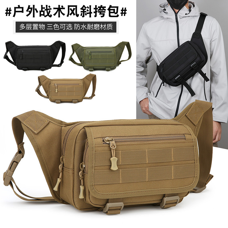 Outdoor Cycling Large-Capacity Shoulder Bag Mountaineering Hiking Tactical Multi-Functional Crossbody Bag Chest Bag Waist Bag Men and Women