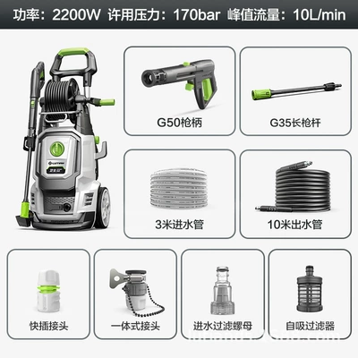 Greenfield Car Washing Machine 2500W Sensor High-Power Household Car Washing Machine High-Pressure Cleaning Machine Guard-D7Idn (Car washing machine) - defender-defender-d6b