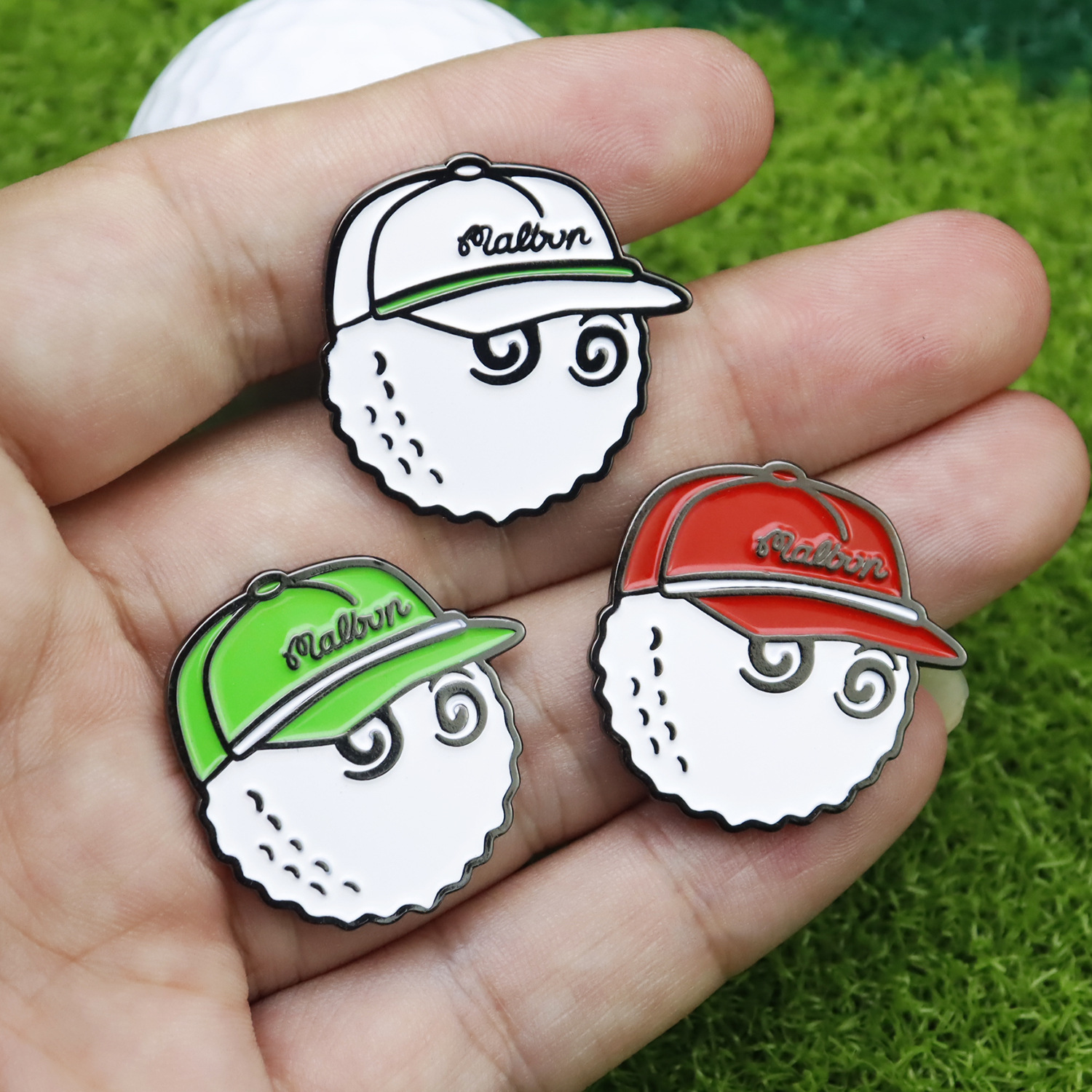 新款Golf Ball Marker Hat Clip金属锰钢帽夹配搪瓷烤漆球标马克